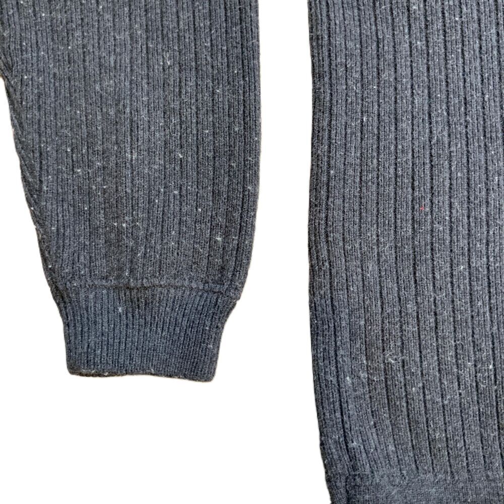 American Eagle Charcoal Ribbed Knit Crew Neck Wool Blend Grandpacore Sweater XL - Picture 4 of 11